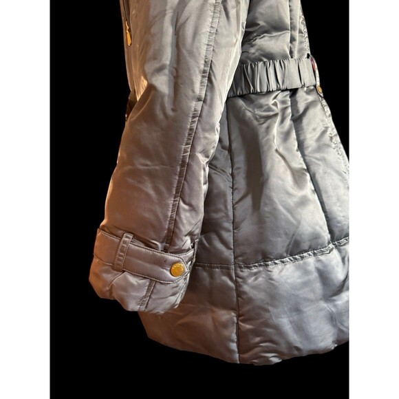 1 Madison Taupe Gray  W Gold down jacket coat with belt Woman’s  XL - Picture 8 of 16
